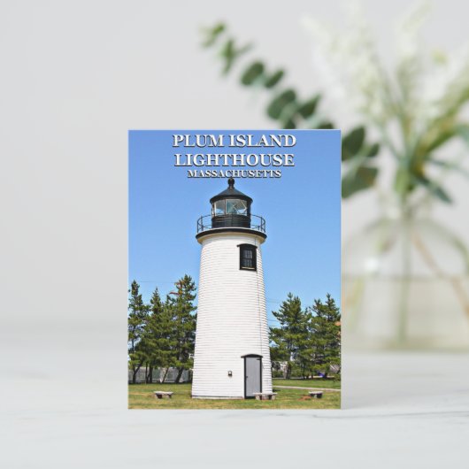 Plum Island Lighthouse, Massachusetts Briefkaart (Staand voorkant)