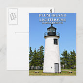 Plum Island Lighthouse, Massachusetts Briefkaart (Voorkant / Achterkant)
