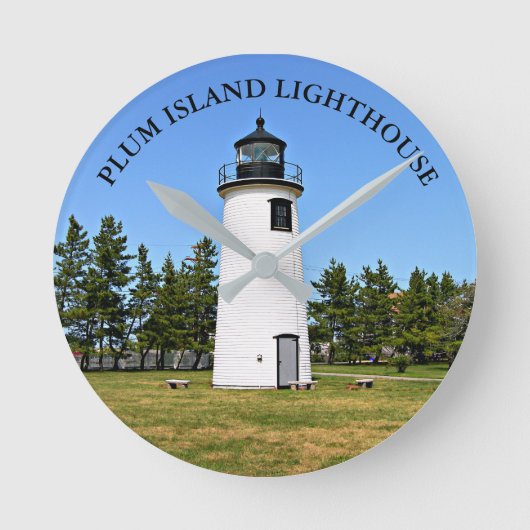 Plum Island Lighthouse, Massachusetts Wall Clock Ronde Klok (Voorkant)