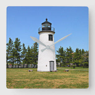 Plum Island Lighthouse, Massachusetts Wall Clock Vierkante Klok