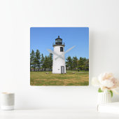 Plum Island Lighthouse, Massachusetts Wall Clock Vierkante Klok (Huis)