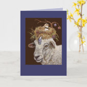 Plum Island Sheep card Kaart (Gele Bloem)