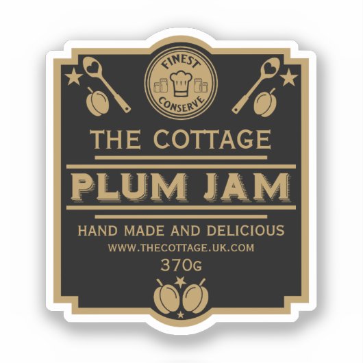 Plum Jam Conserve Maker Sticker (Voorkant)
