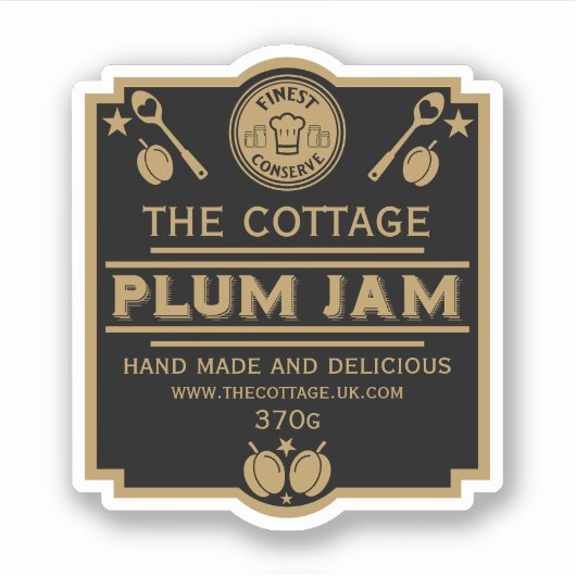 Plum Jam Conserve Maker Sticker (Voorkant)