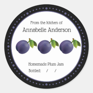 Plum Jam Modern Minimalistisch Personaliseren Ronde Sticker