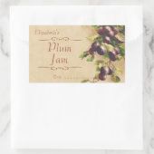 Plum jam of canning rechthoekige sticker (Tas)