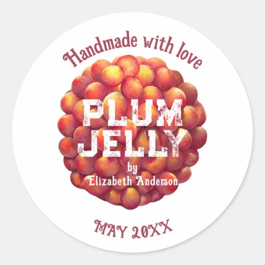 Plum Jelly Product Ronde Sticker (Voorkant)