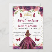 Plum Jurk Rood Haired Princess Sweet 16 Kaart (Voorkant)