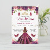 Plum Jurk Rood Haired Princess Sweet 16 Kaart (Staand voorkant)