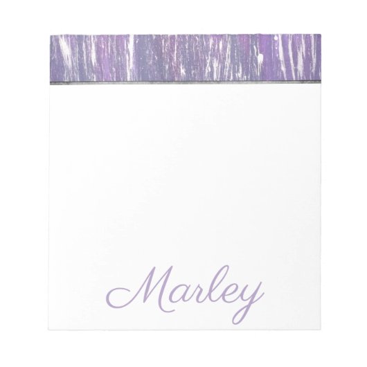 Plum Kantoor | Paarse Zilveren Splatter-penseelstr Notitieblok (Voorkant)