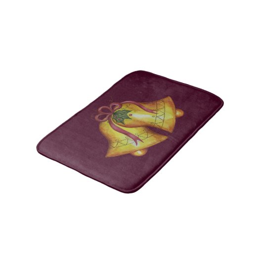 Plum Kerstklokken Badkamer Tapijt Mat (Gekanteld)