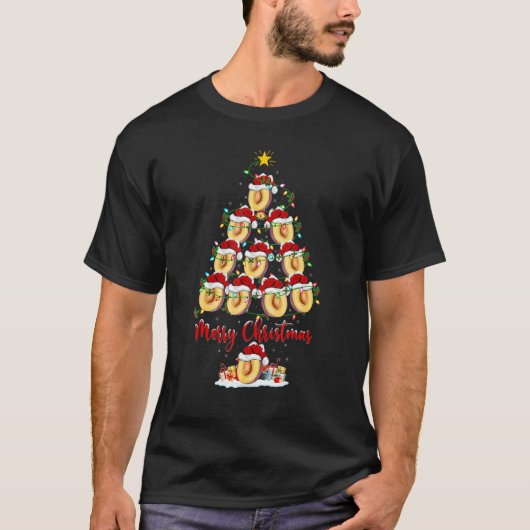 Plum Kerstmis Boom Lights Santa Plum Xmas T-shirt (Voorkant)