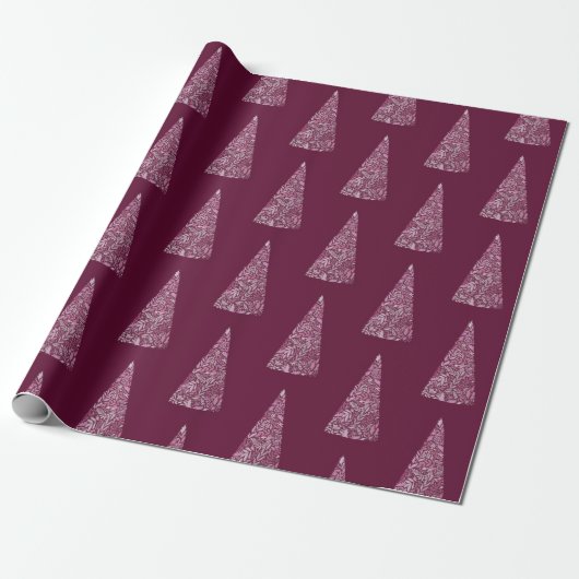 Plum Kerstmis/Holiday Cadeaupapier (Uitgerold)
