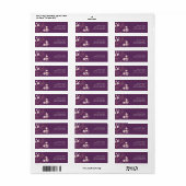 Plum Koraal Bruiloft Aangepaste retour adreslabels Etiket (Full Sheet)