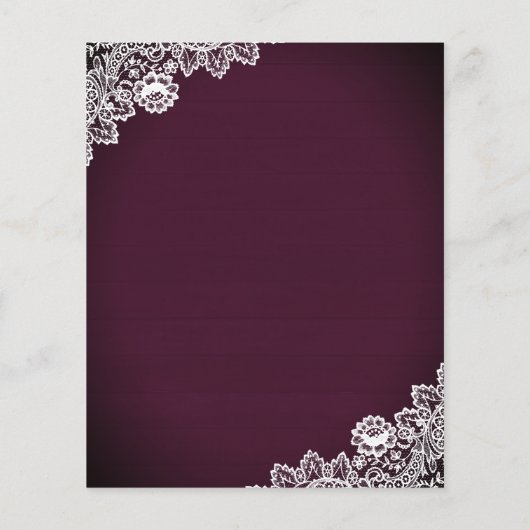 Plum Lace Sunflower Budget Weddenschap (Achterkant)