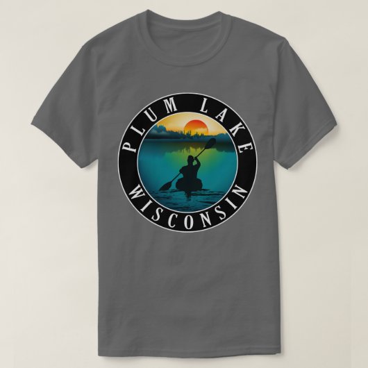 Plum Lake Wisconsin Kayaking T-shirt (Design voorkant)