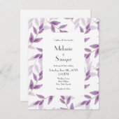 Plum Layered Waterverf verlaat Kaart (Voorkant / Achterkant)