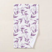 Plum Layered Waterverf verlaat Patroon Bad Handdoek (Handdoek)