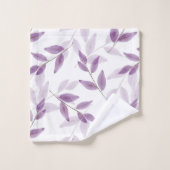 Plum Layered Waterverf verlaat Patroon Bad Handdoek (Wasdoekje)