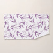 Plum Layered Waterverf verlaat Patroon Bad Handdoek (Handdoek)
