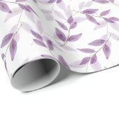 Plum Layered Waterverf verlaat Patroon Cadeaupapier (Rol Hoek)