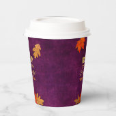 Plum Leaves eet Drink en ben dankbaar Papieren Bekers (Links)