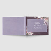 Plum Lila en Mauve Bloemenbruiloft Gastenboek (Volledig)