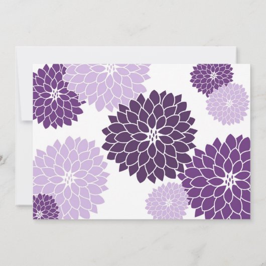 Plum & Lila Paars Bridal of Baby shower Invite Kaart (Achterkant)