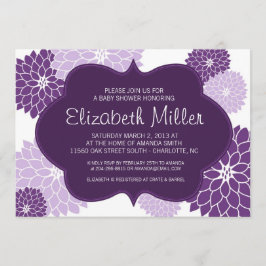Plum & Lila Paars Bridal of Baby shower Invite Kaart
