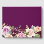 Plum Lila Paarse Bloemen Roos Gouden Bruiloft Gastenboek (Achterkant)