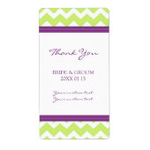 Plum Limoen Chevron Wedding Labels (Voorkant)