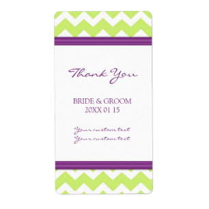 Plum Limoen Chevron Wedding Labels