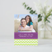 Plum Limoen Foto Sla de datum bruiloft Briefkaarte Aankondigingskaart (Staand voorkant)