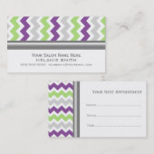 Plum Limoen Gray Chevron Salon Appointment Kaarten Afsprakenkaartje (Voorkant / Achterkant)