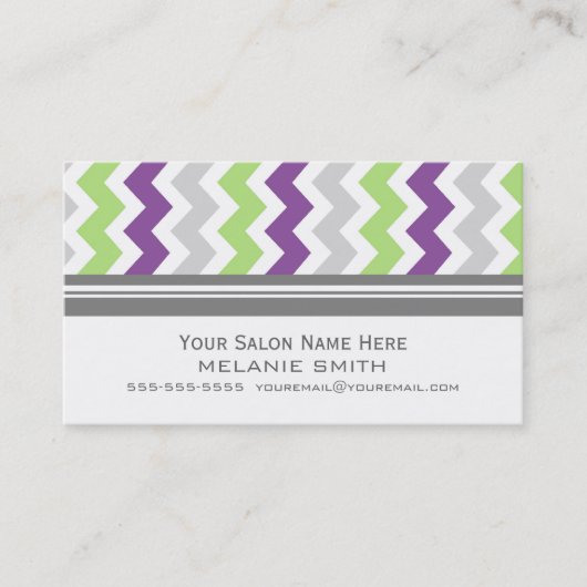 Plum Limoen Gray Chevron Salon Appointment Kaarten Afsprakenkaartje (Voorkant)