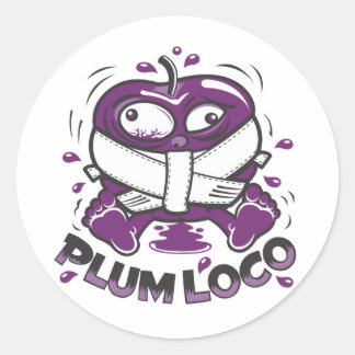 Plum Loco-ontwerp Ronde Sticker
