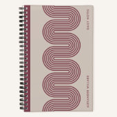 Plum Lombard Wavy Lines Modern Custom Notebook Notitieboek (Voorkant)