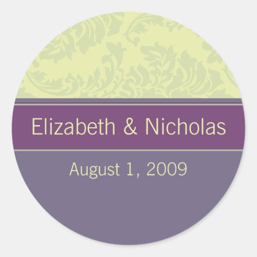 Plum Love bruiloft uitnodiging zegel (Voorkant)