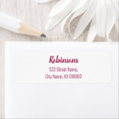 Plum Magenta Familienaam Return Address Label (Insitu)