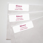 Plum Magenta Familienaam Return Address Label