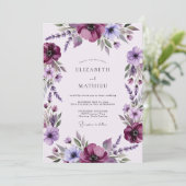 Plum Magnificent Spring Wedding Kaart (Staand voorkant)