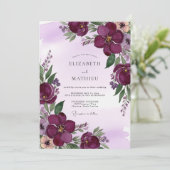 Plum Majestic Spring Wedding Kaart (Staand voorkant)