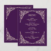 Plum Majesty Champagne Accents Wedding Menu  (Voorkant / Achterkant)