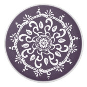 Plum Mandala Keramische Knop (Voorkant)