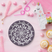 Plum Mandala Papieren Bordje (Feest)