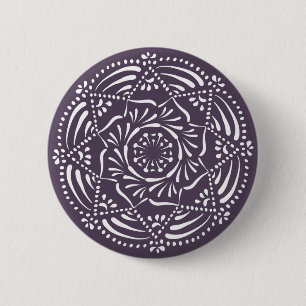Plum Mandala Ronde Button 5,7 Cm