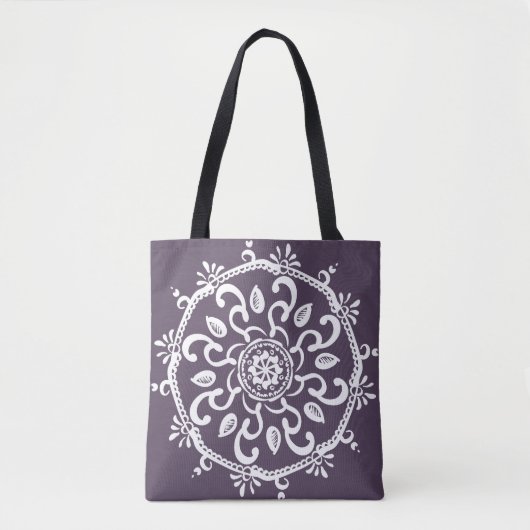 Plum Mandala Tote Bag (Voorkant)
