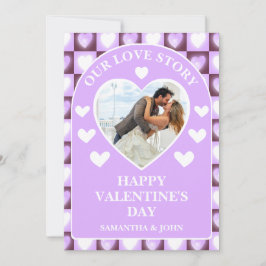 Plum Mauve Celestial Hearts Valentine’s Gift Photo Feestdagenkaart