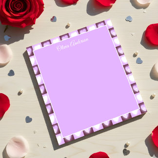 Plum Mauve Celestial Hearts Valentines Day Custom Notitieblok