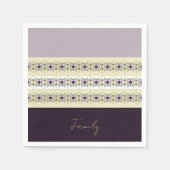 Plum Mauve en Beige Servet (Voorkant)